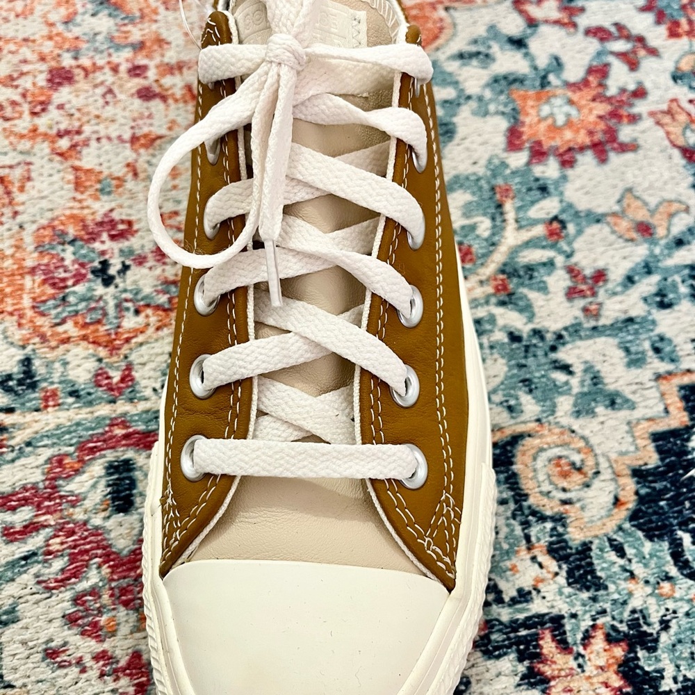 NEW- Custom Leather Converse Brown & Blush - Picture 3 of 5